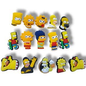 15 pc Homer, Marge, Bart, Lisa, Maggie Shoe Charms | Shoe Accessories